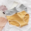 product! Bow Japanese style Morandi simple girl's cotton crotch Women's Mid-waist sweet student briefs