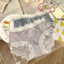 Japanese Style Pure Immortal Style Lace Panties Women's Soft Cotton Crotch Sexy Mesh Candy Style Girl's Quick-drying Briefs