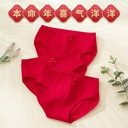 Year of birth big red women's underwear cotton underwear Women's Mid-waist plus size girl's underwear wedding festive red underwear