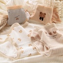 ins Style Breathable Cotton Cute Plaid Bear Women's Briefs Bag Hip Cotton Crotch Mid-Waist Women's Panties C013