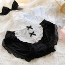 Lolita Uniform Maid Ice Silk Panties Dark Girl Lace Mid-Waist Panties Japanese Style Lolita Style A002