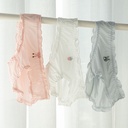 Japanese Style Ice Silk Auricularia Lace Sweet Girl's Underwear Hip Pure Cotton Crotch Sexy Underwear Women's Mid-Waist Briefs