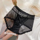 Underwear Women's Sexy Lace Large Size Lace Underwear Mid-high Waist Belly-lifting Satin Lace Underwear