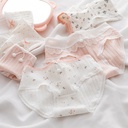 Sweet Pink Lolita women's underwear thread floral underwear women's cotton crotch mid-waist hip-wrapped girl briefs