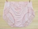 S717 long-term supply stretch milk silk lace mid-high waist large size large triangle ladies underwear