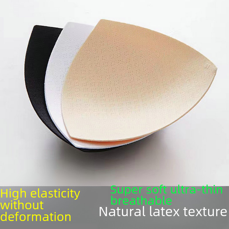 Thailand latex texture chest pad triangle high-end yoga sports underwear change nylon breathable chest pad insert