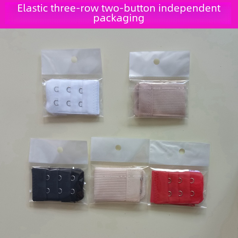 Three-row two-button elastic bra extension buckle independent packaging underwear extension buckle stretch growth back buckle