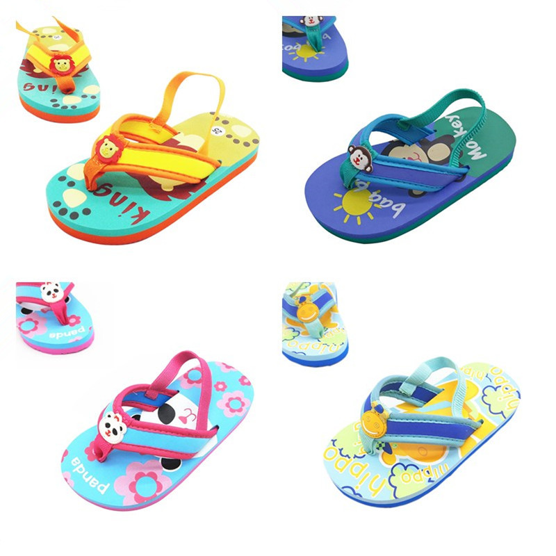 summer children's slippers cartoon flip-flops boys and girls slippers Beach baby EVA beach shoes