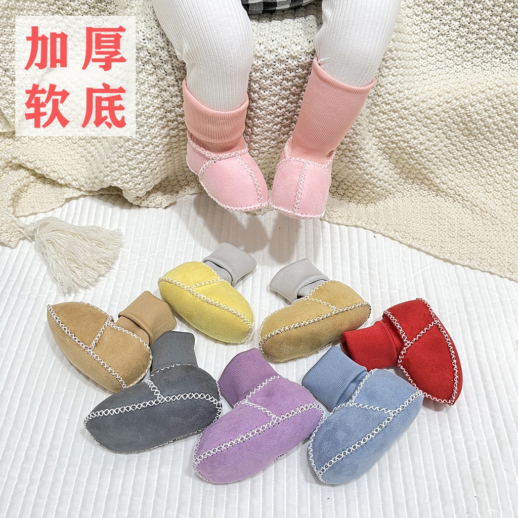 Autumn and winter newborn baby toddler shoes socks non-slip baby thickened Anti-wool shoes for boys and girls soft soles