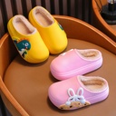 home cotton shoes children winter fleece-lined warm waterproof non-slip soft bottom cute boys and girls cotton slippers