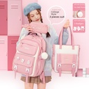 Primary School Children's Schoolbag Girls' Backpack Water-repellent Backpack Oxford Cloth Ridge Protection Girls' Backpack