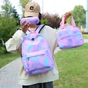 Large Capacity Casual Three-piece Combination Bag Backpack Korean Style Student Schoolbag Lunch Bag