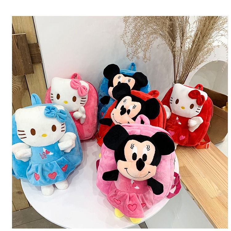 Korean cartoon toddler cute 1-3 years old kindergarten schoolbag backpack KT cat Mickey children backpack