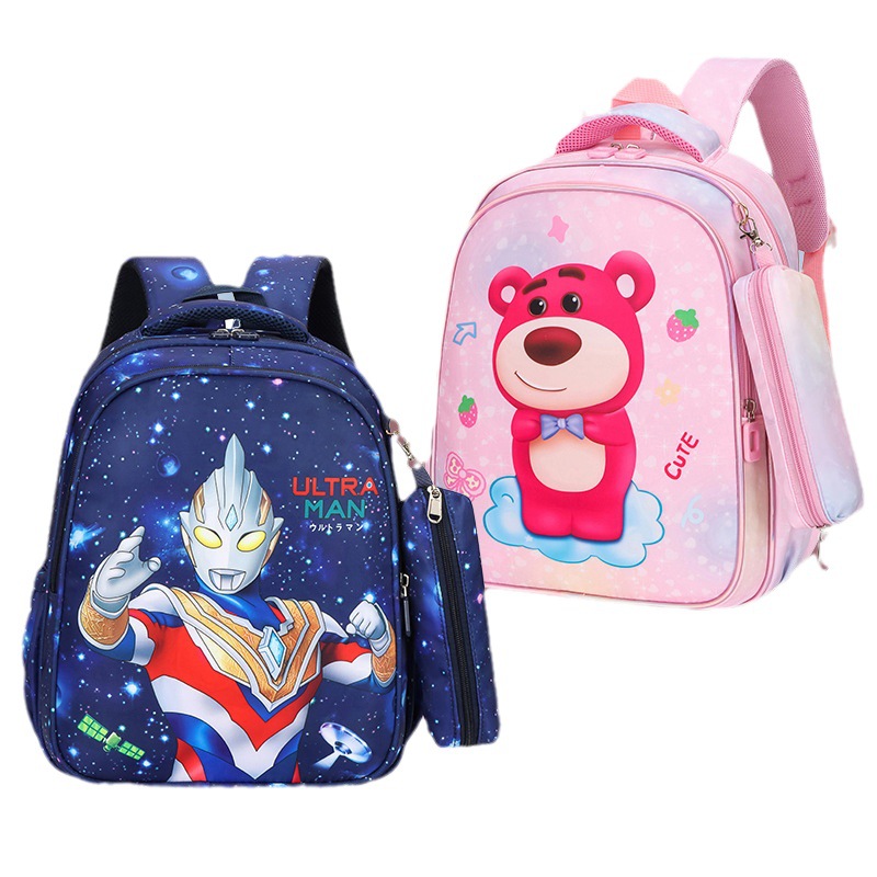 Strawberry Bear Children's Schoolbag Cartoon Spiderman Backpack High-value 3-6 Years Old Kindergarten Backpack