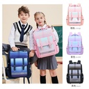 Children's Ridge Color-block Schoolbag for Primary School Students British Style Oxford Cloth Large Capacity Backpack Backpack for Boys and Girls
