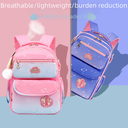schoolbag for primary school students 1-3-6 grade girls to reduce the burden of Ridge protection anti-water Children's backpack
