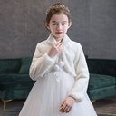 autumn and winter children's woolen shawl girls' coat flower girl's dress matching coat children's performance clothes waistcoat with sleeves