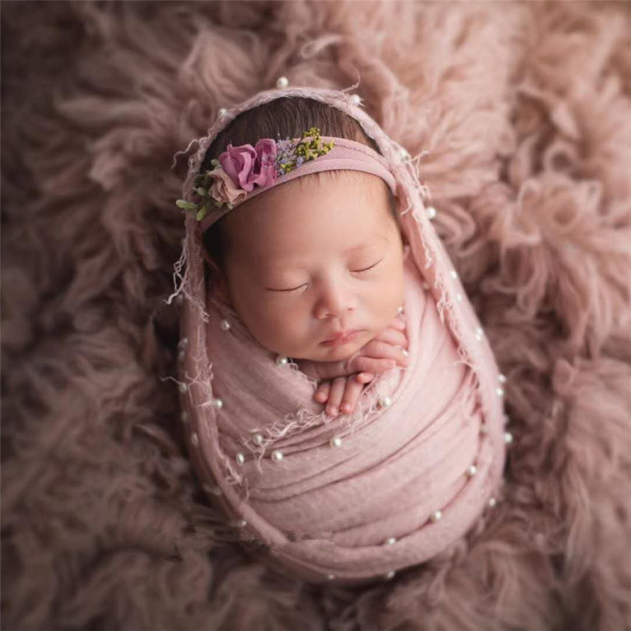 Children's Photo Wrap Photo Studio Photo Props Baby Photography Baby Summer Cotton Linen Pearl Wrap 395