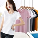 White T-shirt Women's Short-sleeved Outer Wear Base Shirt All-match ins Fashionable Western Style Half-sleeved Summer Korean-style Slim-fit Round Neck for Students