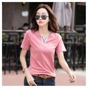Korean Style Summer Dress Fashionable V-neck Short-sleeved Slim T-shirt Women's Slim-fit Base-layer Shirt Student Slim-fit Top