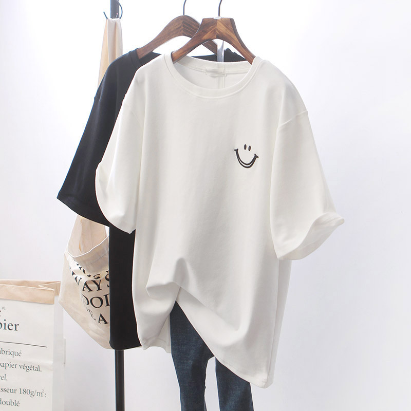 White T-shirt women's short sleeve Summer South Korea loose plus size student clothes women's ins one-piece delivery