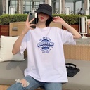 Women's Short-sleeved Cotton T-shirt Spring and Summer Korean Style Loose Half-sleeved Women's Base Round Neck T-shirt Top