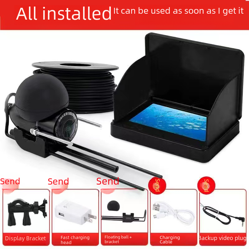 Visual anchor fish underwater camera waterproof display screen underwater nest watching fish artifact HD fish finder night vision