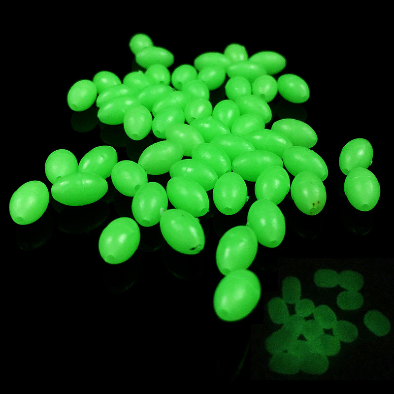 Weihe green luminous beads space beans 5 * 8MM fishing fishing group string hook beads Weihai fishing gear mixed batch