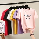 Factory Summer Korean Style Short-sleeved T-shirt Women's Crewneck Butterfly Top Loose Large Size Women's Clothing