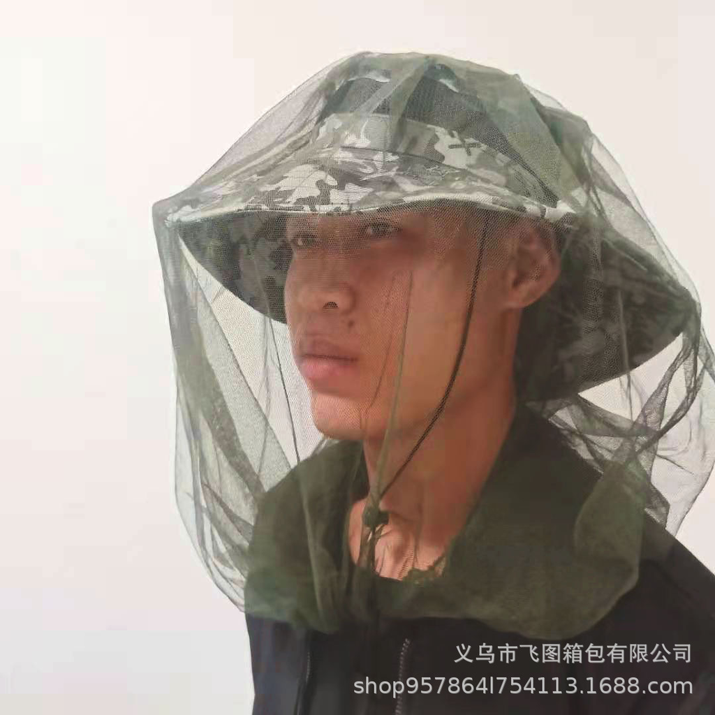 Factory Outdoor Camping Fishing Insect Cap Fishing Summer Anti-mosquito Cap Men's Headgear Camping Night Fishing Mesh Anti-bee Cap