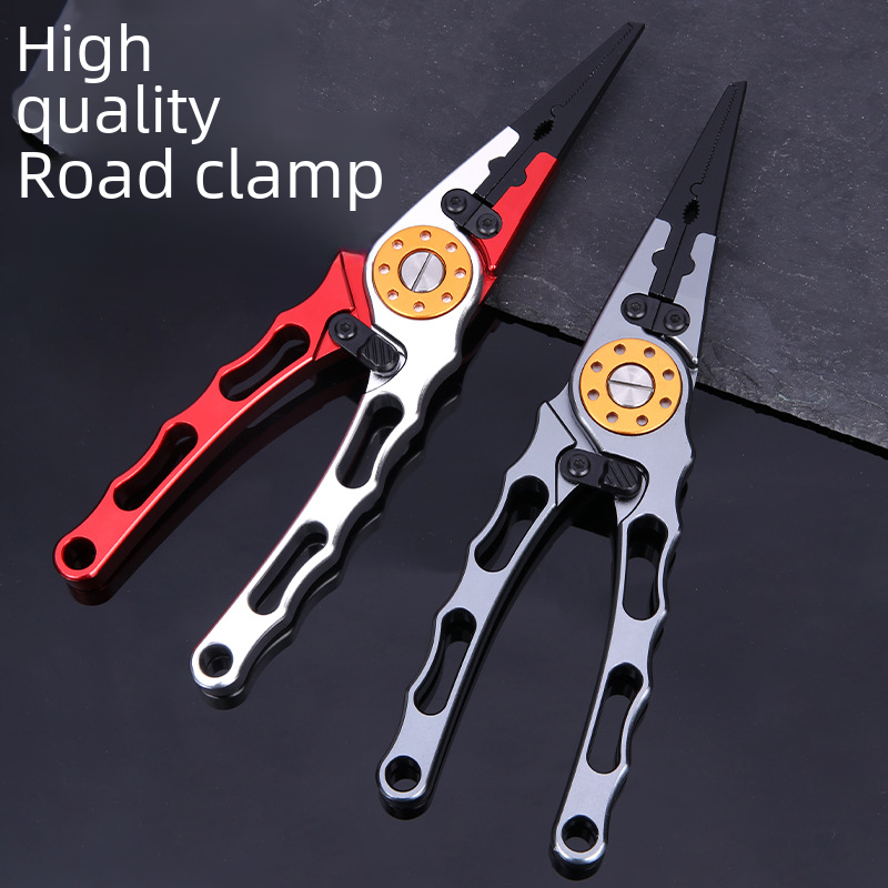 Multi-functional road forceps fish control aluminum alloy fishing tongs open loop hook cut fish wire fish control equipment fishing supplies