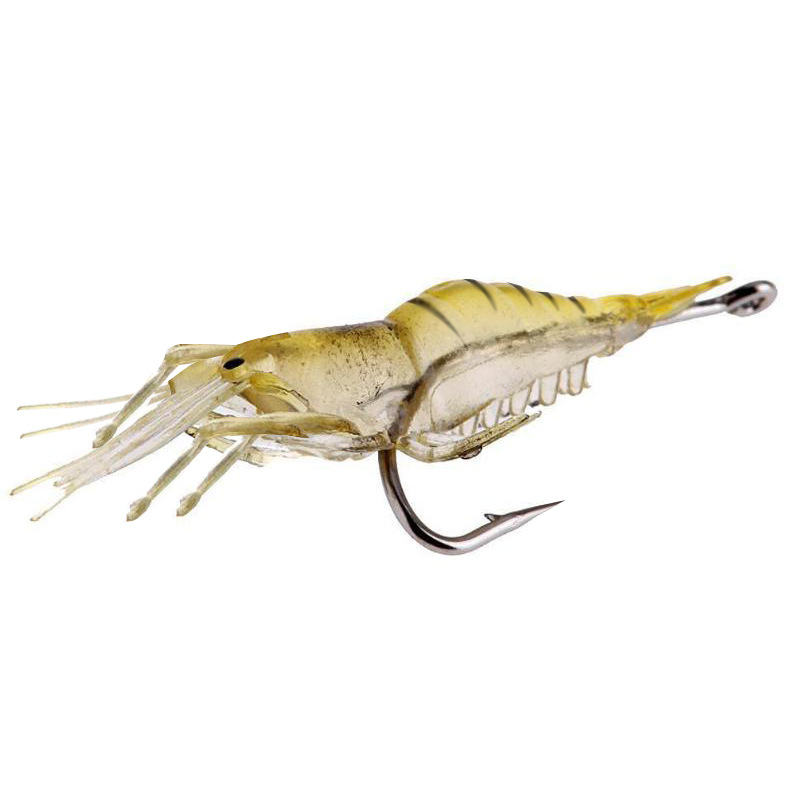 Weihe with hook Soft Bait Luya shrimp soft bait shrimp soft shrimp mouth 5cm long Weihai fishing gear