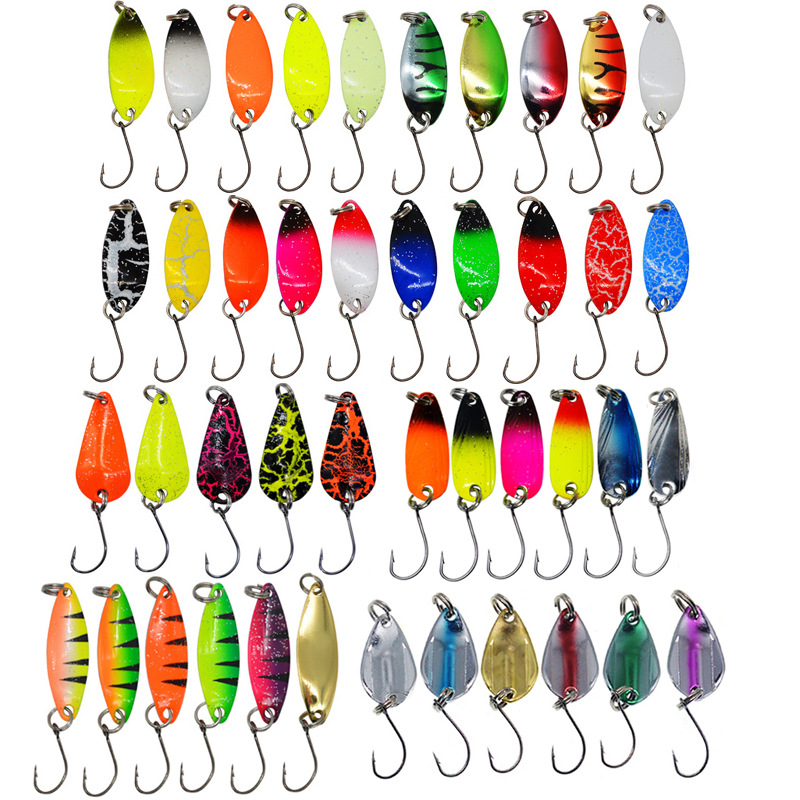 43 PCs/set of sequins Luyamakou sequins set metal spoon sequins single hook trout sequins