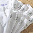 Men's and women's heavy thick 300g cotton round neck short sleeve summer pure white opaque bottoming loose T-shirt