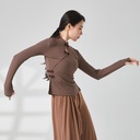 Modern Dance Practice Clothes Classical Dance Cheongsam Collar Long-sleeved Shirt Dance Clothes Tops Slim-fit Clothing