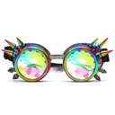 新款柳钉蒸汽朋克哥特复古彩色万花筒眼镜 时尚风镜cosplay护目镜