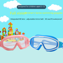 Million Children's Large Frame Swimming Goggles HD Waterproof Anti-fog Swimming Glasses One-piece Earplugs Swimming Goggles for Boys and Girls