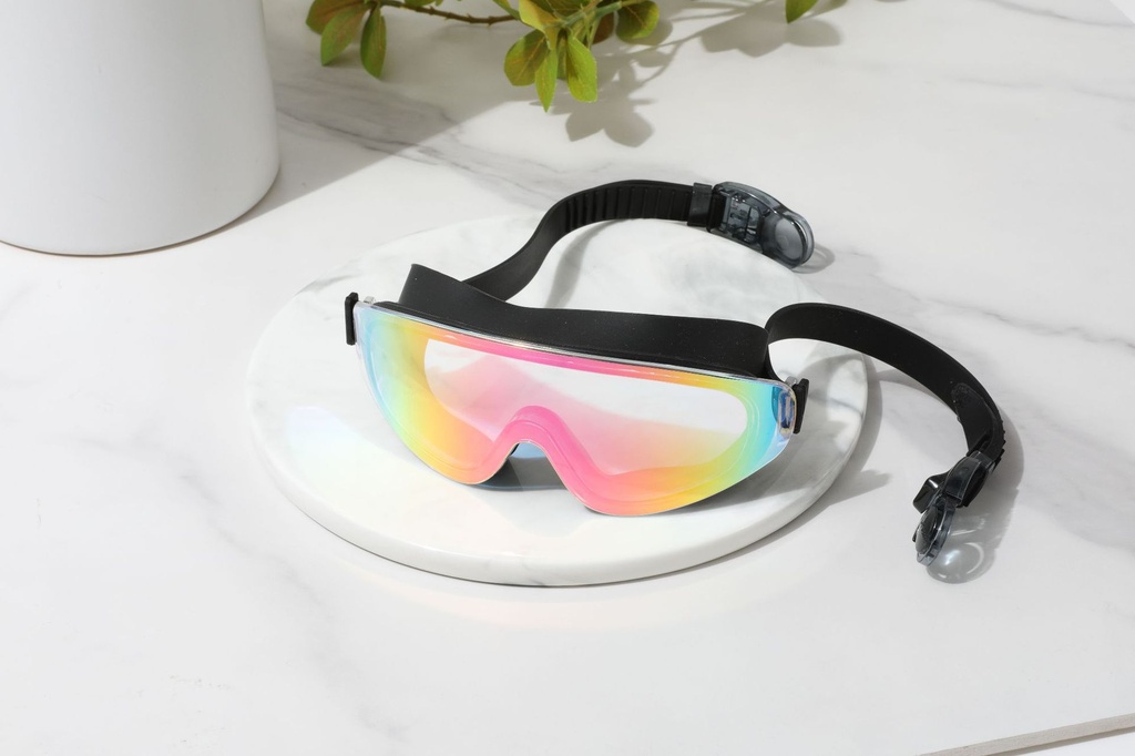 Borderless HD eye protection youth swimming goggles plated colorful children's training swimming goggles men and women waterproof anti-fog plating