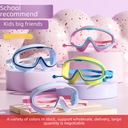 Factory direct selling children's swimming goggles girls boys Big Frame waterproof anti-fog HD transparent student baby swimming glasses