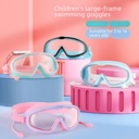 Children's Swimming Goggles HD Waterproof Anti-fog Swimming Big Frame Glasses Professional Swimming Training Diving Set Equipment for Boys and Girls