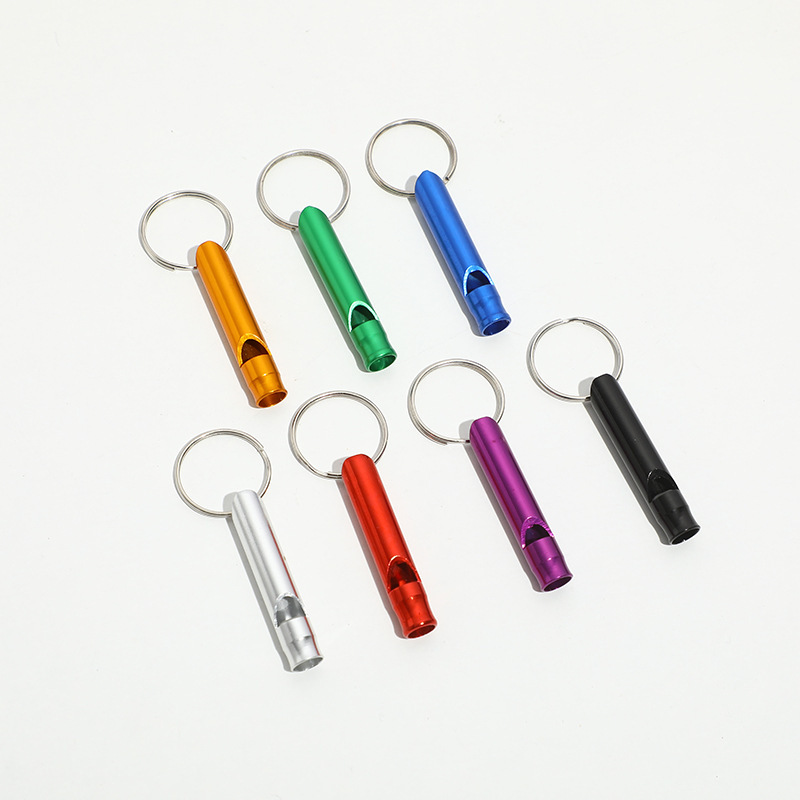 Aluminum alloy color small whistle fire field survival whistle small key chain advertising creative logo small gift
