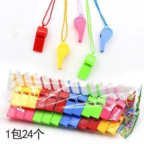 Referee whistle plastic color rope toy hot selling whistle fans whistle OK sports men and women lanyard