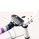 山地自行车灯车前灯强光手电筒USB充电带电喇叭铃铛骑行装备配件
