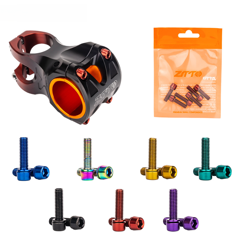 ZTTO mountain bike bicycle handle vertical screw titanium plated color screw M5 * 18mm riser screw riding accessories