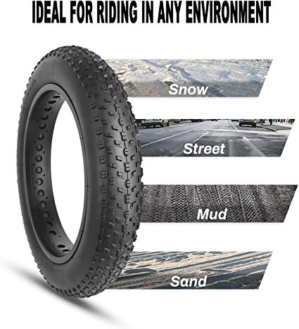 Foldable Fat Tire Snow Tire All Black 26-4.0 20-4.0 Bicycle Tire