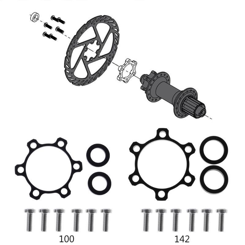 Bicycle hub transfer seat flange disc transfer seat front wheel 100 turn 110*15 rear wheel 142 turn 148*12