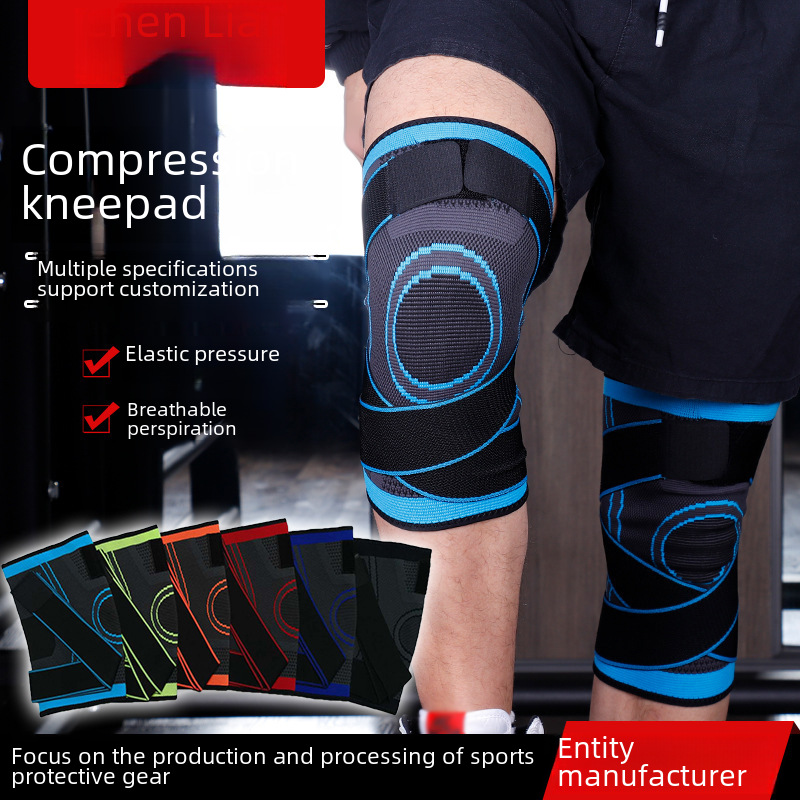 Strap Knee Pad Sports Compression Knee Pad Knitted Breathable Knee Pad Non-Slip Nylon Strap Knee Pad 3D Compression Knee Pad Cover