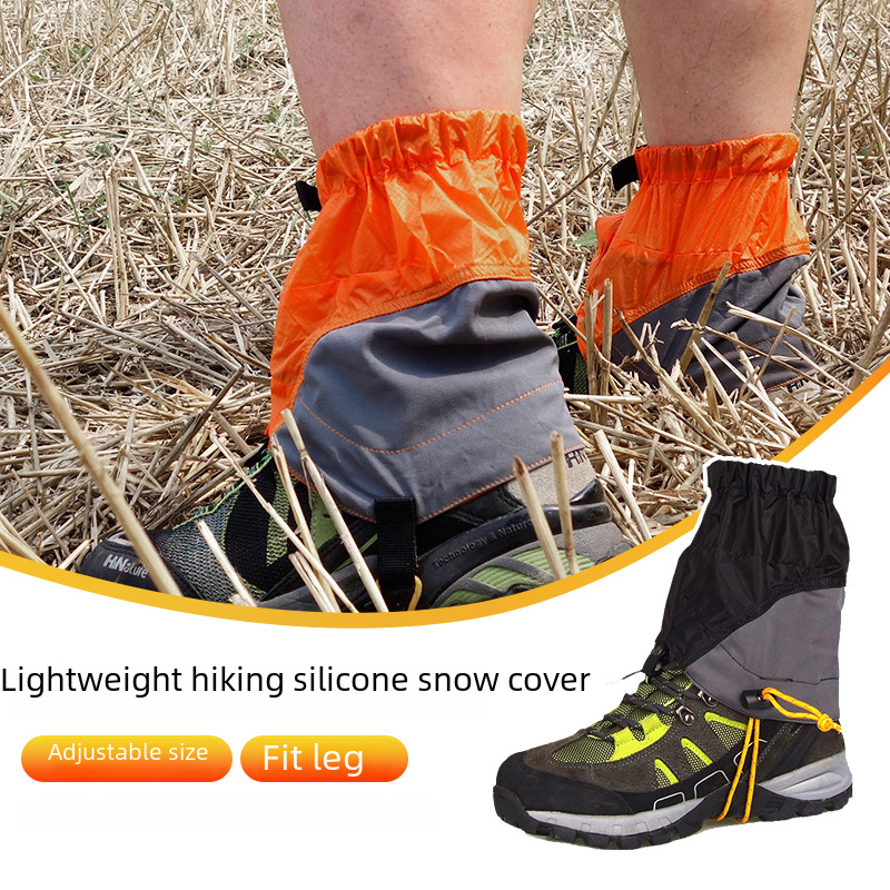 Outdoor Camping Hiking Foot Cover Climbing Lightweight Silicone Leggings Camping Waterproof Knee Snow Cover 20D