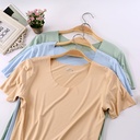 Thin Women's Ice Silk seamless short sleeve casual slim T-shirt bottoming half sleeve shirt manufacturers