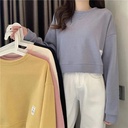 [Spot] Short Sweater Women's Spring Trendy ins Spring and Autumn Korean Loose Student Harajuku Top